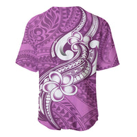 Polynesia Baseball Jersey Plumeria With Tribal Pattern Pink Pastel Vibes LT14 - Polynesian Pride