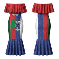 Custom Rugby Samoa and Lebanon Family Matching Mermaid Dress and Hawaiian Shirt Toa Samoa Cedars Together