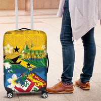 Malampa Fiji Day Luggage Cover 10 October Together We Grow Grunge Tapa Motifs