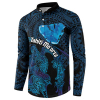 Personalised Tahiti Moorea Atoll Button Sweatshirt Polynesian Sea Turtle