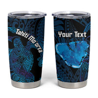 Personalised Tahiti Moorea Atoll Tumbler Cup Polynesian Sea Turtle LT14 Blue - Polynesian Pride