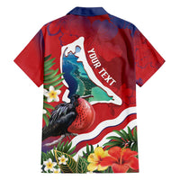 Personalised Kiribati Tarawa Atoll Family Matching Long Sleeve Bodycon Dress and Hawaiian Shirt Frigate Bird With Map Tropical Style
