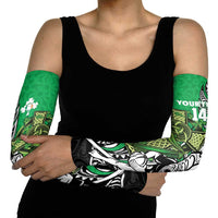 New Zealand and Ireland Rugby Custom Arm Sleeves Maori Tiki Fern Irish Celtic Cross - Polynesian Pride
