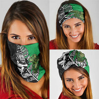 New Zealand and Ireland Rugby Custom Neck Gaiter Maori Tiki Fern Irish Celtic Cross - Polynesian Pride
