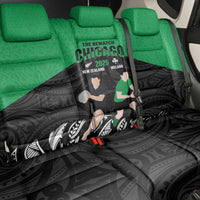New Zealand and Ireland Rugby Back Car Seat Cover Chicago 2025 Go All Black Shamrocks - Polynesian Pride