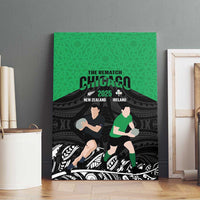 New Zealand and Ireland Rugby Canvas Wall Art Chicago 2025 Go All Black Shamrocks - Polynesian Pride