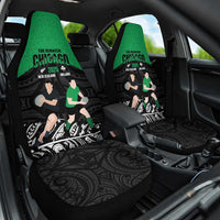 New Zealand and Ireland Rugby Car Seat Cover Chicago 2025 Go All Black Shamrocks - Polynesian Pride