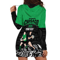 New Zealand and Ireland Rugby Custom Hoodie Dress Chicago 2025 Go All Black Shamrocks - Polynesian Pride