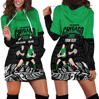 New Zealand and Ireland Rugby Custom Hoodie Dress Chicago 2025 Go All Black Shamrocks - Polynesian Pride