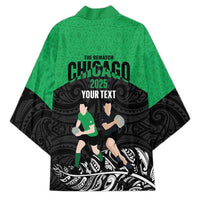 New Zealand and Ireland Rugby Custom Kimono Chicago 2025 Go All Black Shamrocks - Polynesian Pride