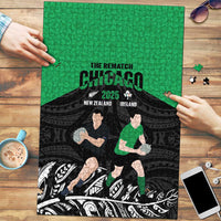 New Zealand and Ireland Rugby Puzzle Chicago 2025 Go All Black Shamrocks - Polynesian Pride
