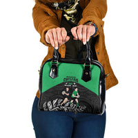 New Zealand and Ireland Rugby Shoulder Handbag Chicago 2025 Go All Black Shamrocks - Polynesian Pride