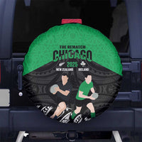 New Zealand and Ireland Rugby Spare Tire Cover Chicago 2025 Go All Black Shamrocks - Polynesian Pride