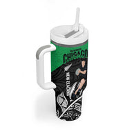 New Zealand and Ireland Rugby Tumbler With Handle Chicago 2025 Go All Black Shamrocks - Polynesian Pride