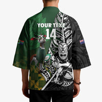 New Zealand and South Africa Rugby Custom Kimono Maori Tiki Fern Springboks Kente Pattern - Polynesian Pride