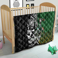 New Zealand and South Africa Rugby Custom Quilt Maori Tiki Fern Springboks Kente Pattern - Polynesian Pride