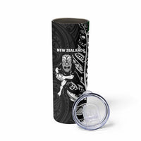 New Zealand and South Africa Rugby Skinny Tumbler Maori Tiki Fern Springboks Kente Pattern - Polynesian Pride