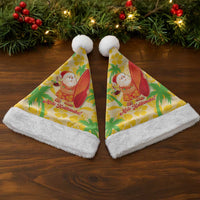 Aloha Hawaii Christmas Santa Hat Mele Kalikimaka Funny Santa Palaka Quilt Motifs - Polynesian Pride