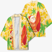 Aloha Hawaii Christmas Kimono Mele Kalikimaka Funny Santa Palaka Quilt Motifs - Polynesian Pride