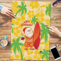 Aloha Hawaii Christmas Puzzle Mele Kalikimaka Funny Santa Palaka Quilt Motifs - Polynesian Pride