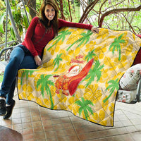 Aloha Hawaii Christmas Quilt Mele Kalikimaka Funny Santa Palaka Quilt Motifs - Polynesian Pride