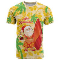 Aloha Hawaii Christmas T Shirt Mele Kalikimaka Funny Santa Palaka Quilt Motifs - Polynesian Pride