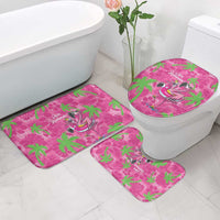 Aloha Hawaii Christmas Bathroom Set Mele Kalikimaka Chill Flamingo Palaka Quilt Motifs - Polynesian Pride