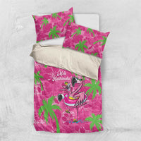 Aloha Hawaii Christmas Bedding Set Mele Kalikimaka Chill Flamingo Palaka Quilt Motifs - Polynesian Pride