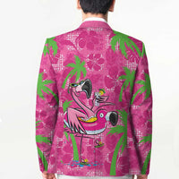 Aloha Hawaii Christmas Blazer Mele Kalikimaka Chill Flamingo Palaka Quilt Motifs - Polynesian Pride