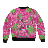 Aloha Hawaii Christmas Bomber Jacket Mele Kalikimaka Chill Flamingo Palaka Quilt Motifs - Polynesian Pride
