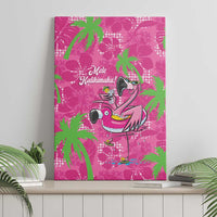 Aloha Hawaii Christmas Canvas Wall Art Mele Kalikimaka Chill Flamingo Palaka Quilt Motifs - Polynesian Pride