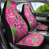 Aloha Hawaii Christmas Car Seat Cover Mele Kalikimaka Chill Flamingo Palaka Quilt Motifs - Polynesian Pride