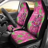 Aloha Hawaii Christmas Car Seat Cover Mele Kalikimaka Chill Flamingo Palaka Quilt Motifs - Polynesian Pride