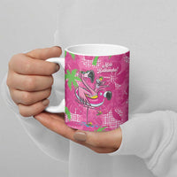Aloha Hawaii Christmas Ceramic Mug Mele Kalikimaka Chill Flamingo Palaka Quilt Motifs LT14 - Polynesian Pride