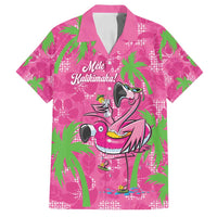 Aloha Hawaii Christmas Family Matching Summer Maxi Dress and Hawaiian Shirt Mele Kalikimaka Chill Flamingo Palaka Quilt Motifs - Polynesian Pride