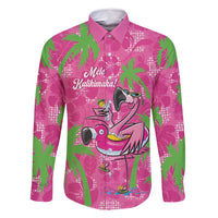 Aloha Hawaii Christmas Family Matching Summer Maxi Dress and Hawaiian Shirt Mele Kalikimaka Chill Flamingo Palaka Quilt Motifs - Polynesian Pride