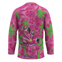 Aloha Hawaii Christmas Hockey Jersey Mele Kalikimaka Chill Flamingo Palaka Quilt Motifs - Polynesian Pride