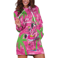 Aloha Hawaii Christmas Hoodie Dress Mele Kalikimaka Chill Flamingo Palaka Quilt Motifs - Polynesian Pride
