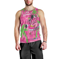 Aloha Hawaii Christmas Men Tank Top Mele Kalikimaka Chill Flamingo Palaka Quilt Motifs - Polynesian Pride