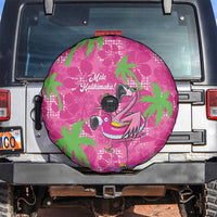 Aloha Hawaii Christmas Spare Tire Cover Mele Kalikimaka Chill Flamingo Palaka Quilt Motifs - Polynesian Pride