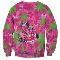 Aloha Hawaii Christmas Sweatshirt Mele Kalikimaka Chill Flamingo Palaka Quilt Motifs - Polynesian Pride