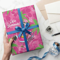 Aloha Hawaii Christmas Wrapping Paper Mele Kalikimaka Chill Flamingo Palaka Quilt Motifs - Polynesian Pride