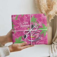 Aloha Hawaii Christmas Wrapping Paper Mele Kalikimaka Chill Flamingo Palaka Quilt Motifs - Polynesian Pride