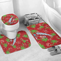 Aloha Hawaii Christmas Bathroom Set Mele Kalikimaka Windsurfing Santa Palaka Quilt Motifs - Polynesian Pride