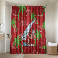 Aloha Hawaii Christmas Bathroom Set Mele Kalikimaka Windsurfing Santa Palaka Quilt Motifs - Polynesian Pride