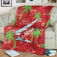 Aloha Hawaii Christmas Blanket Mele Kalikimaka Windsurfing Santa Palaka Quilt Motifs - Polynesian Pride