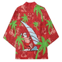 Aloha Hawaii Christmas Kimono Mele Kalikimaka Windsurfing Santa Palaka Quilt Motifs - Polynesian Pride