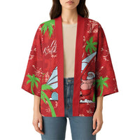 Aloha Hawaii Christmas Kimono Mele Kalikimaka Windsurfing Santa Palaka Quilt Motifs - Polynesian Pride