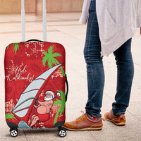 Aloha Hawaii Christmas Luggage Cover Mele Kalikimaka Windsurfing Santa Palaka Quilt Motifs - Polynesian Pride