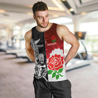 New Zealand And England Rugby Men Tank Top 2023 World Cup All Black Combine Red Roses LT14 - Polynesian Pride